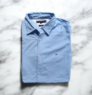 Camicia Tommy Hilfiger Uomo Azzurra Slim Fit