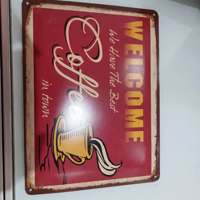Targa Lamiera Caffè Welcome