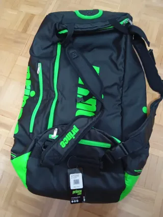 Raquetero Prince Negro y Verde