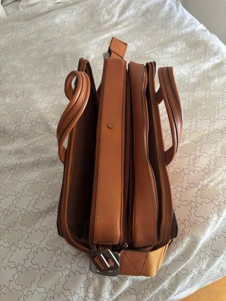 Maletín Piquadro Marrón Cuero Usado 1 vez