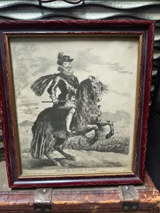 Estampa antigua Felipe III Rey de España