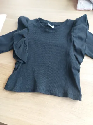 Camiseta Zara manga larga algodón elástica