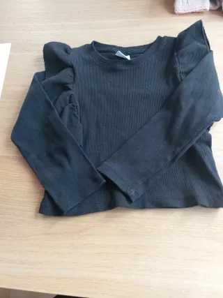 Camiseta Zara manga larga algodón elástica
