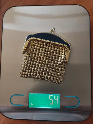 Monedero de malla metálica vintage