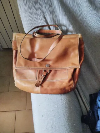 Bolso antiguo Montbuy de cuero marrón