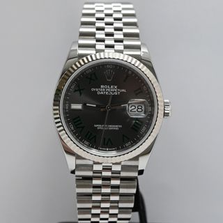 Rolex Datejust 36mm Wimbledon Bisel Oro Blanco