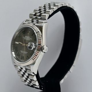 Rolex Datejust 36mm Wimbledon Bisel Oro Blanco