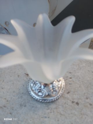 Porta candele argento e vetro