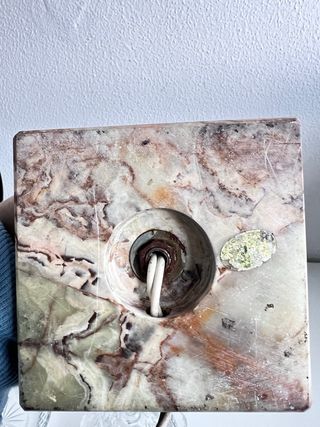 Pie de lámpara Onyx Pakistán Vintage