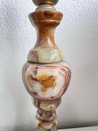 Pie de lámpara Onyx Pakistán Vintage