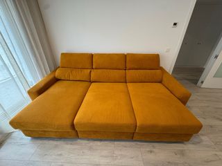 Sofá Cama GATO PRETO 3 Cuerpos amarillos/mostaza