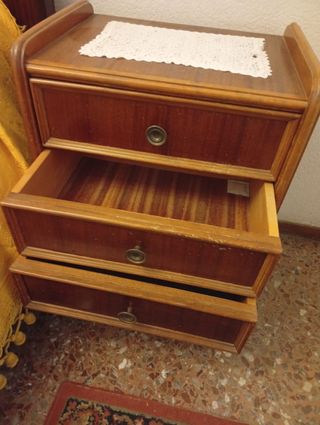 Conjunto dormitorio vintage madera