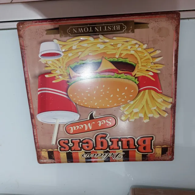 Targa Lamiera Burgers Vintage