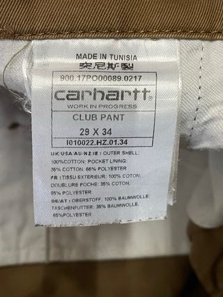 Pantaloni Carhartt Cotone Marrone