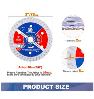 Discos 75mm: 1 madera+1 azulejos+5 corte+2 flap