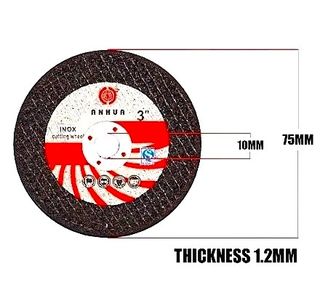 Discos 75mm: 1 madera+1 azulejos+5 corte+2 flap