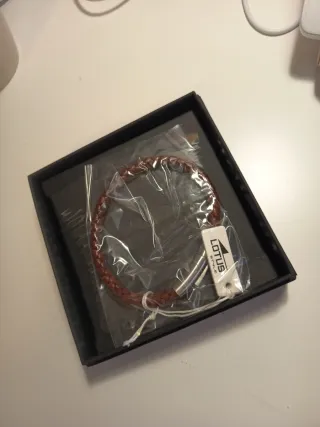 Pulsera Lotus Hombre Cuero Marrón y Plata