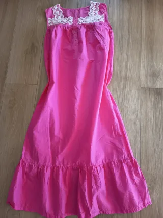 Camisón de algodón rosa
