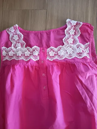 Camisón de algodón rosa