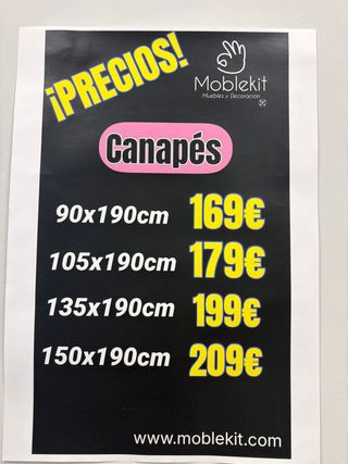 Canapé 90-150cm x 190cm