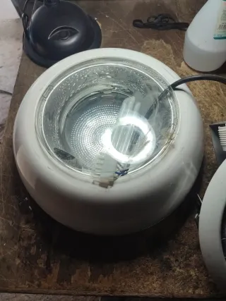 Lámpara de techo de cristal y plástico