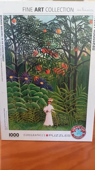 Puzzle 1000 piezas Mujer caminando en un bosque
