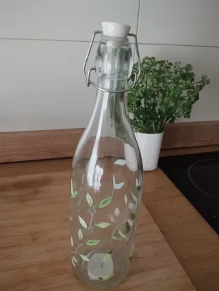 Lote 6 vasos + 1 botella decorada