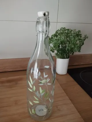 Lote 6 vasos + 1 botella decorada