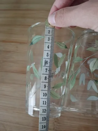 Lote 6 vasos + 1 botella decorada