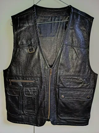 Gilet in vera pelle nera