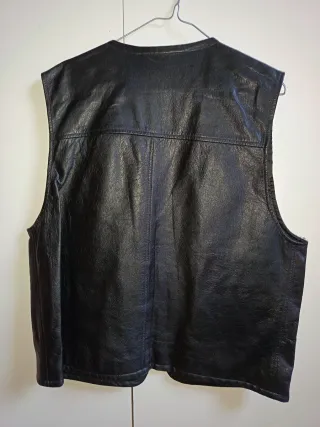 Gilet in vera pelle nera