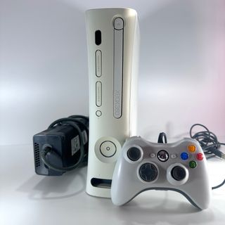 Xbox 360 Microsoft Bianco Con Controller Cavi