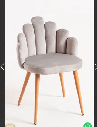 NUEVAS: 4 sillas de comedor de terciopelo gris