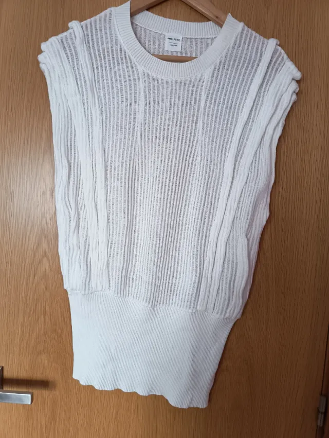 Blusa de punto "AMS pure collection" blanca