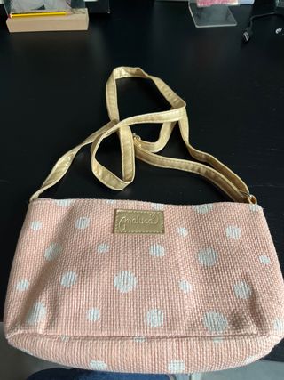 Bolso Maluca rosa con lunares blancos