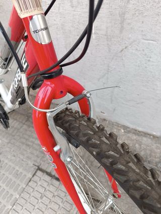 Bicicleta Topbike Roja y Blanca