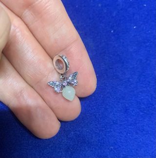 Charm Mariposa Corazón Plat pulsera Pandora collar