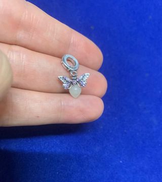 Charm Mariposa Corazón Plat pulsera Pandora collar