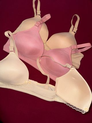 NUEVOS 3 Sujetadores Lactancia Beige,Blanco y Rosa