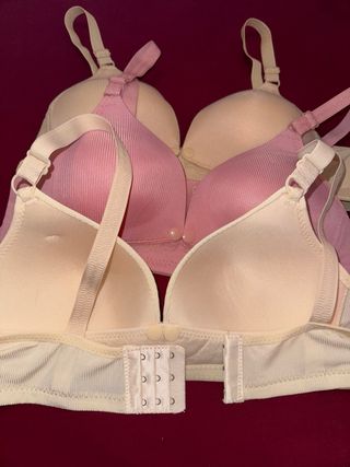 NUEVOS 3 Sujetadores Lactancia Beige,Blanco y Rosa