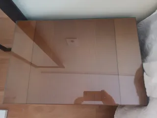 Cabecero tapizado piel y madera