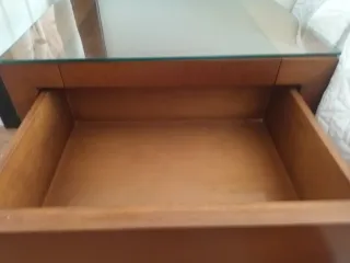 Cabecero tapizado piel y madera