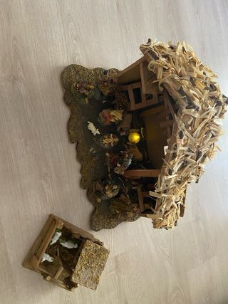 Portal de Belén con figuras y corral Negociable