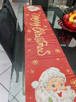 Runner Tavola Natale Babbo Natale Rosso Oro