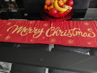 Runner Tavola Natale Babbo Natale Rosso Oro