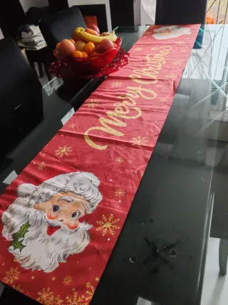 Runner Tavola Natale Babbo Natale Rosso Oro