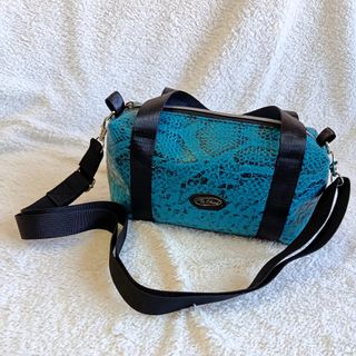 Bolso de mano/hombro serpiente azul petroleo