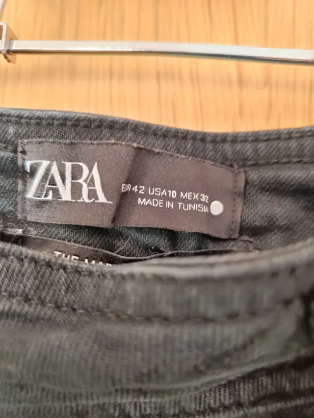 Pantalón Zara Negro Ancho Deshilachado