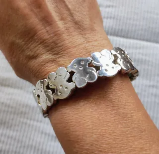 Conjunto Tous Plata Oso Pulsera y Pendientes
