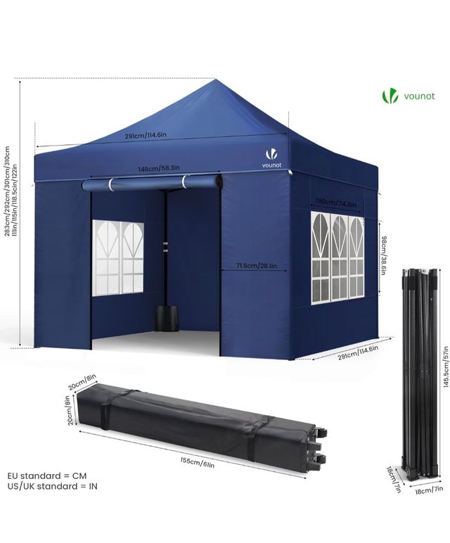 Carpa plegable 3x3m azul